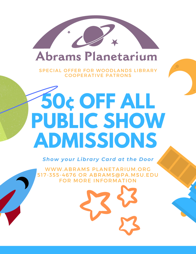 Abram's Planetarium discount flyer