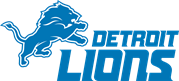 blue leaping lion next to Detroit Lions text