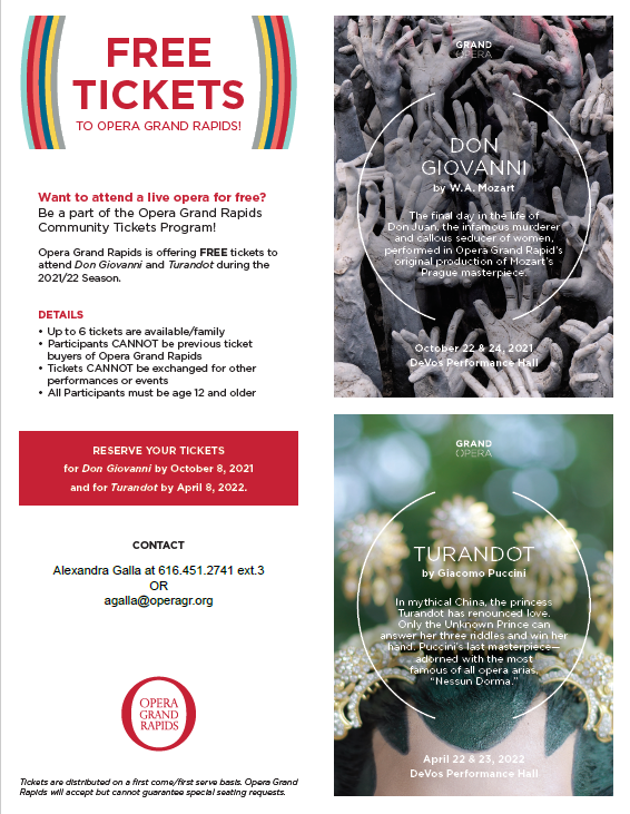Grand Rapids Opera discount tickets flyer